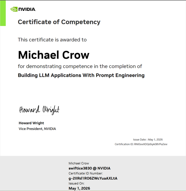 New nVidia Cert Aquired!